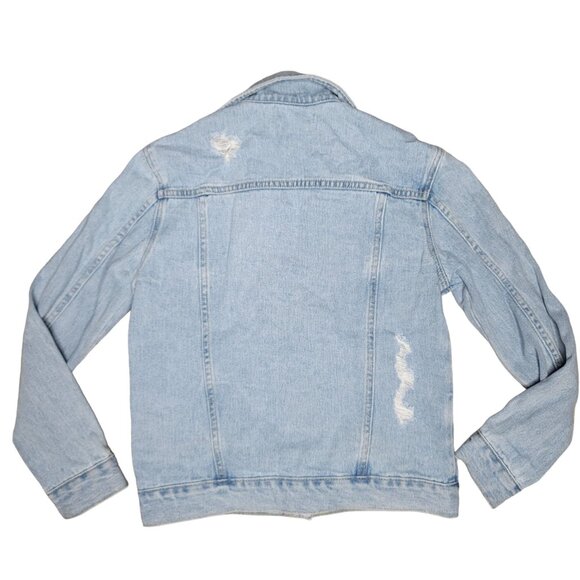 Pacsun Light Wash Denim Jacket XS Distressed Casual Style Button-Up fall - Picture 2 of 3